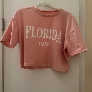 cropped, light pink, size small
